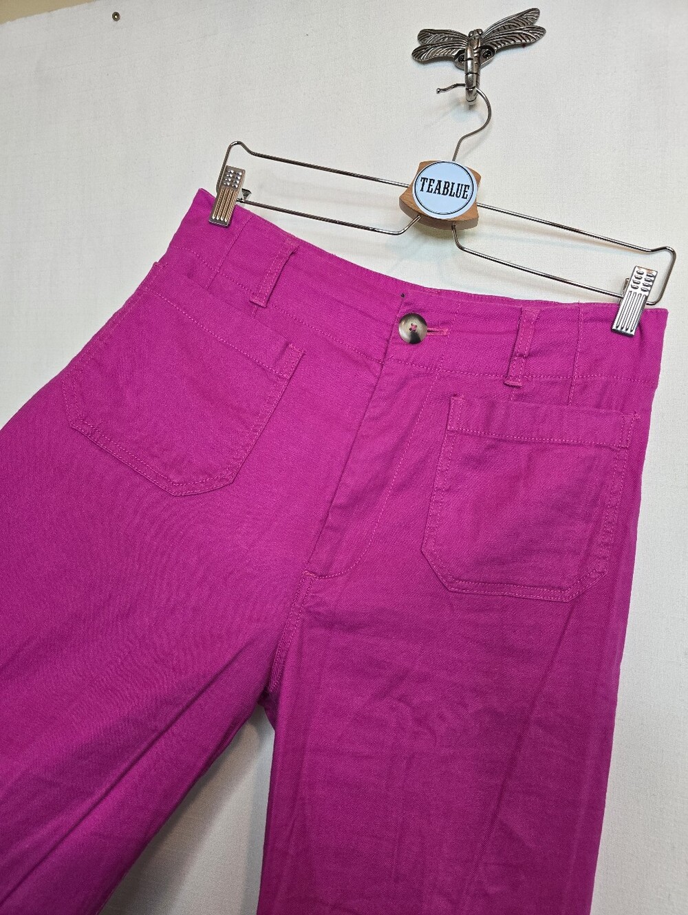 Maeve Colette European Linen Stretch High-Rise Wide-Leg Pants 28T Tall - Picture 7 of 12